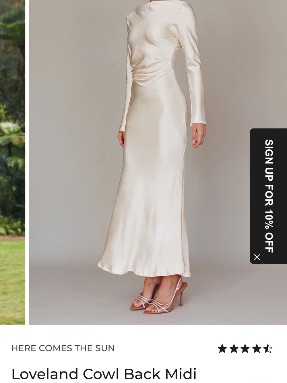 Selfie Leslie Satin Slip Dress in Ivory